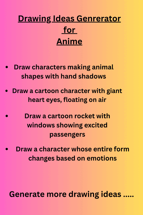 Anime drawing ideas