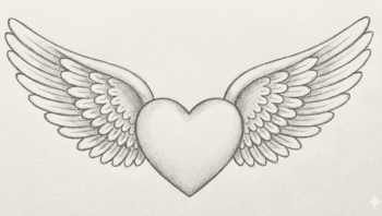 Hear with wings drawing