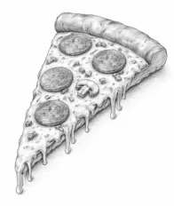 Easy pizza slice drawing tutorial for beginners - simple step by step