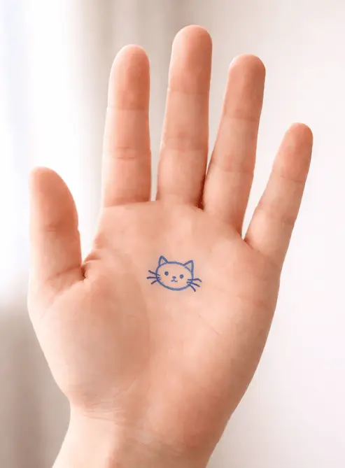 Cat face hand drawing