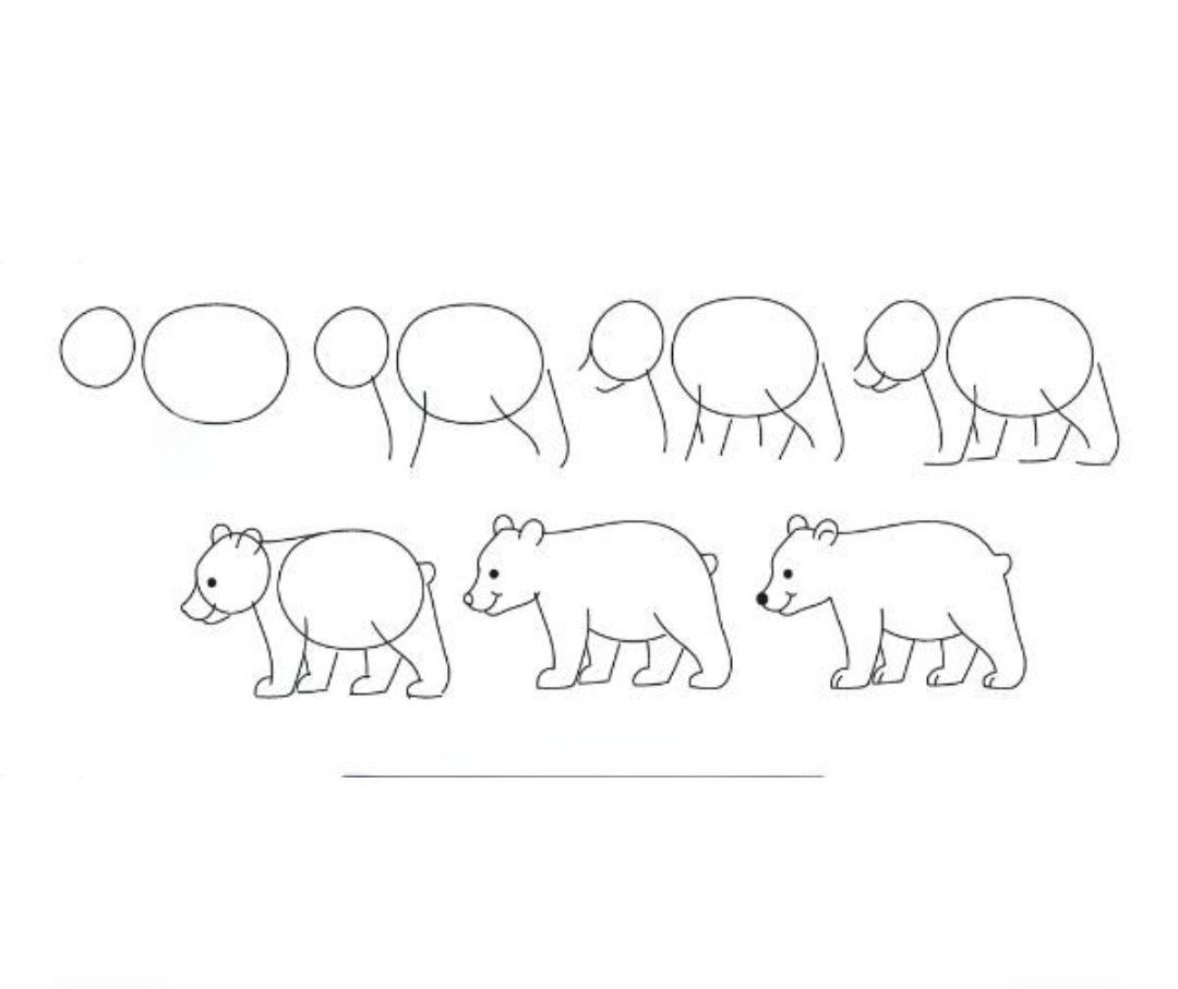 Cute bear pencil drawing step by step for beginners &mdash; easy simple pencil drawing with shading